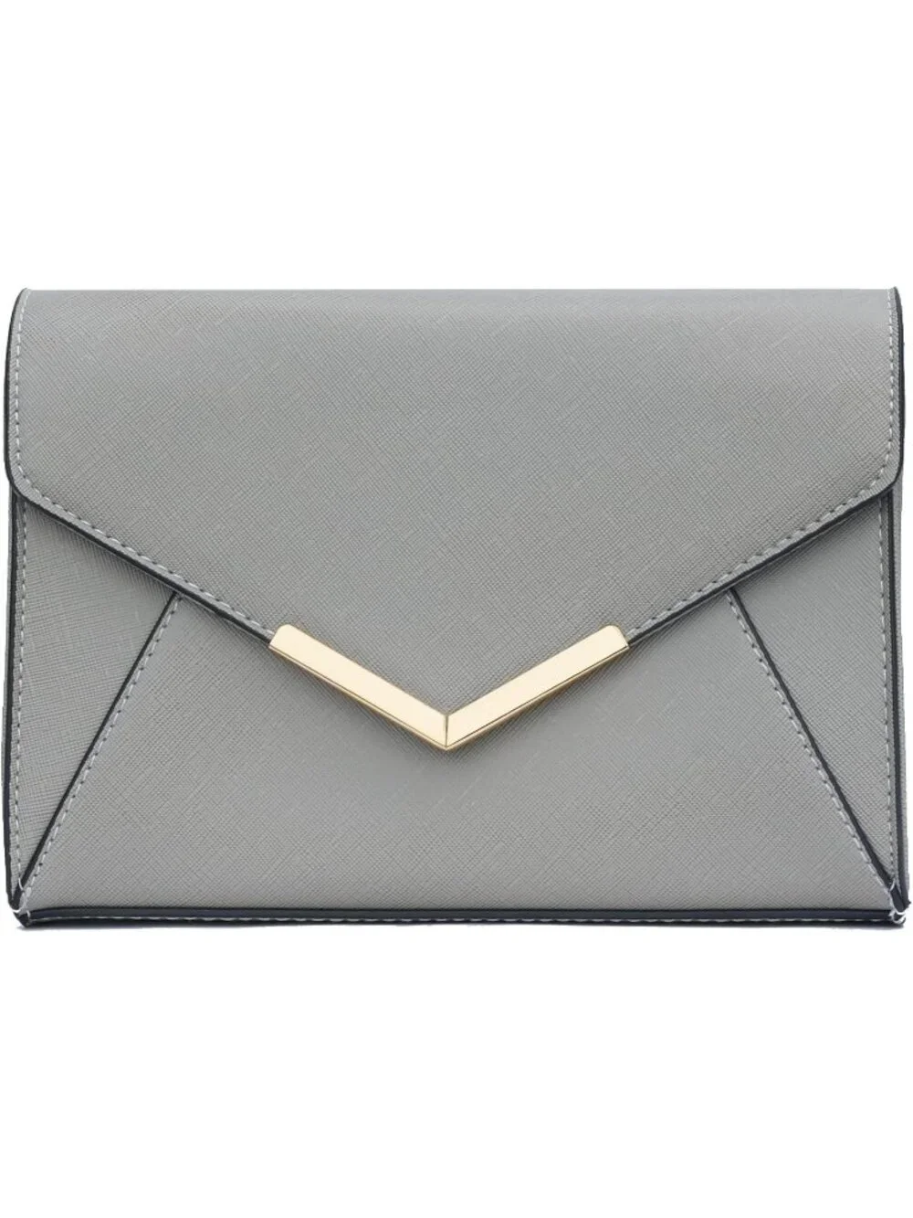 👜 Women's Grey Faux Leather Evening Handbag Party Wedding Prom Clutch Purses
